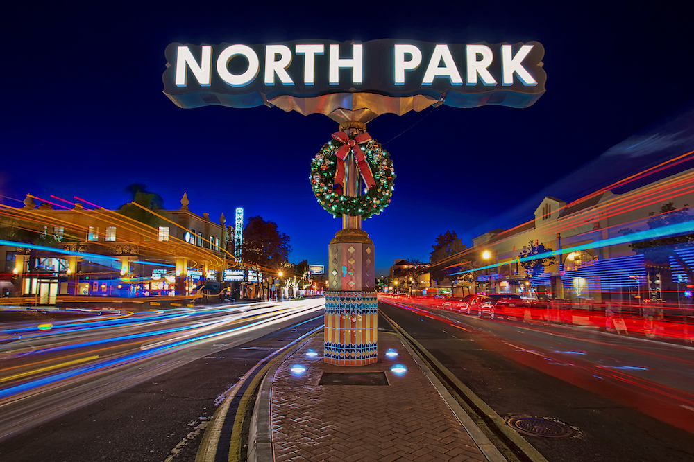 North Park Neon Sign. Blended from three exposures. Taken 29 November 2016.