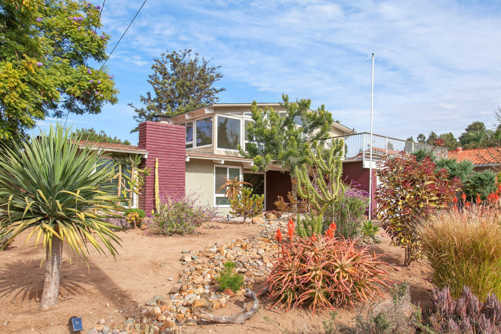 Front of Mid-Century home in Bonita, California