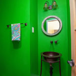 green walls in bathroom of home in North park