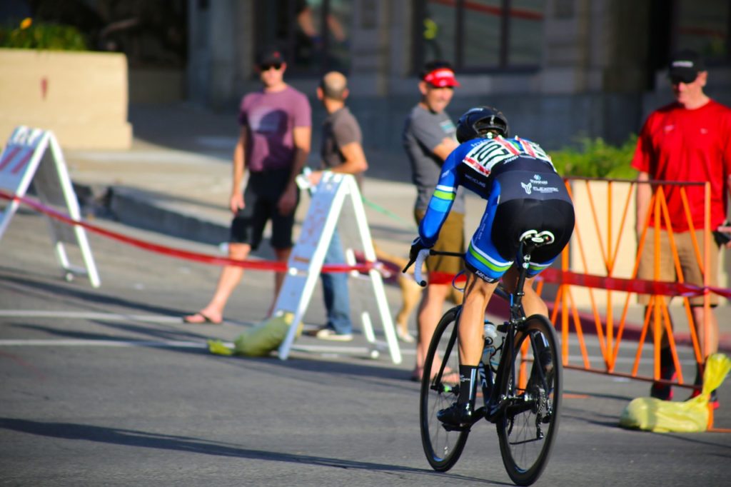 Man on bike at a bike race