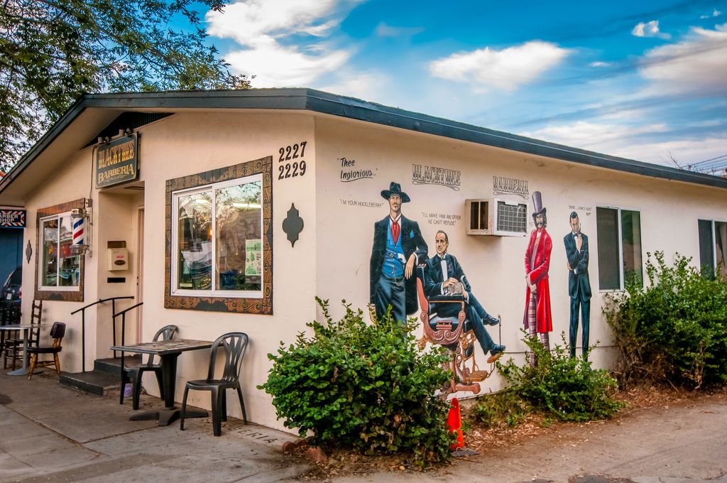 outside view of barber shop in South Park