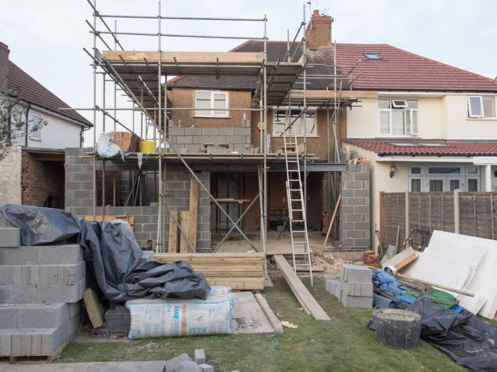 An Image of A New Construction Home Being Built