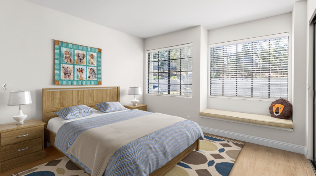 1950 Upas St Unit 308 - Virtually Staged Bedroom Area with Reading Nook
