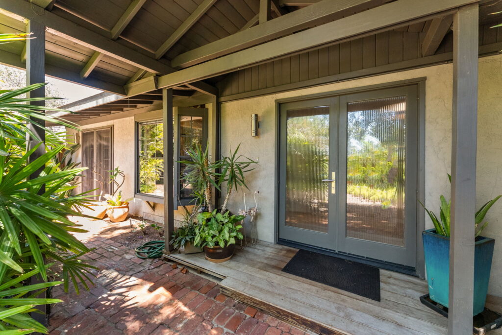 exterior of front glass french doors