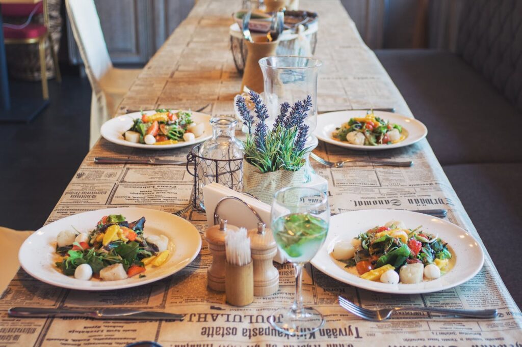 White Ceramic Plate With Food on the Table