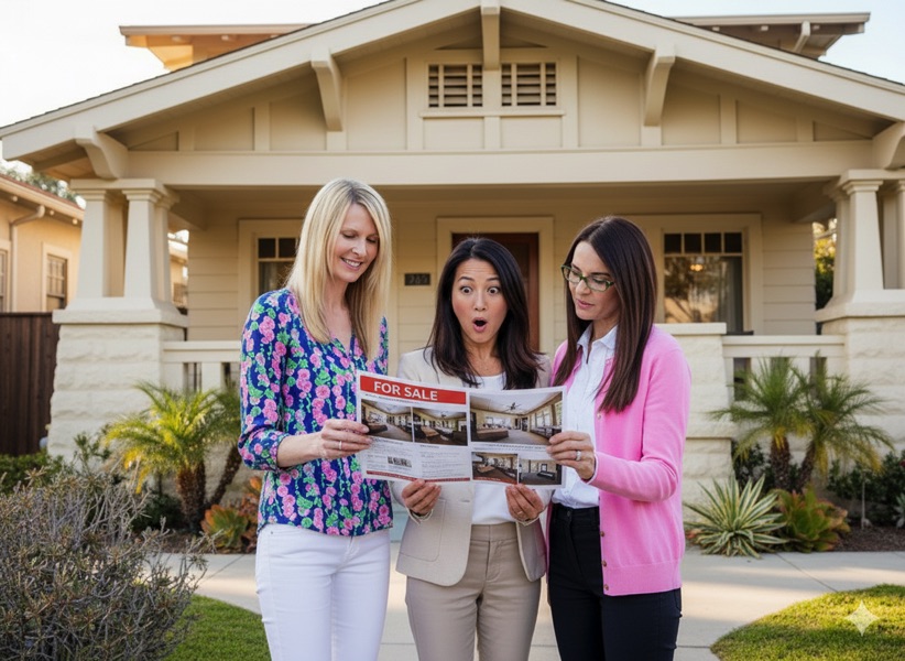 Standing With client outside of Craftsman Home in North park san diego
