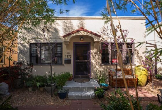 front exterior of spanish style home in university heights in san diego